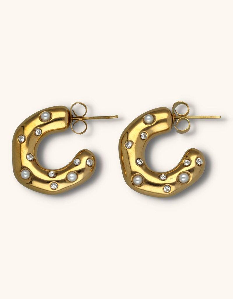 J&J Oorbel daimonds and pearls
