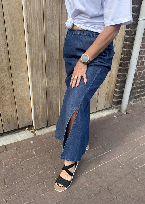 pieces Tenim hw maxi skirt blue denim