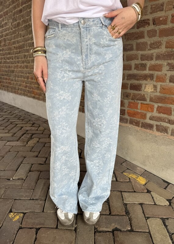 pieces Feline mw wide denim light blue