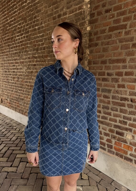 Emilie l/s shacket blue denim