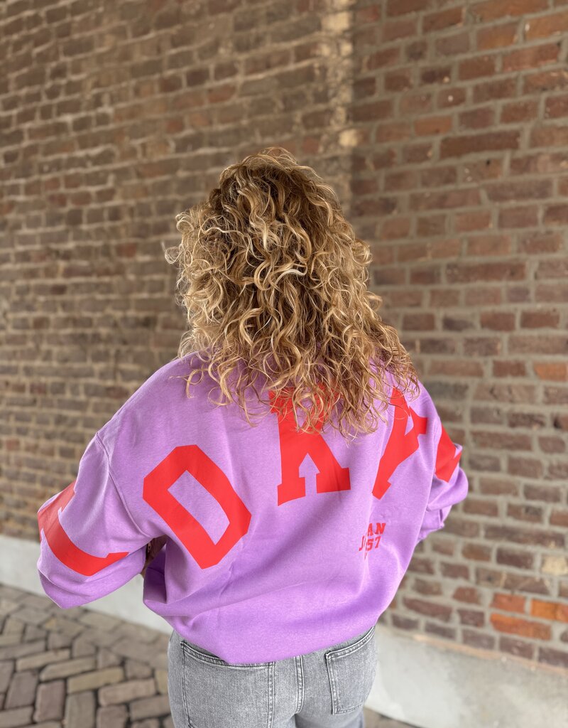 pieces Fany ls o-neck oversized violet