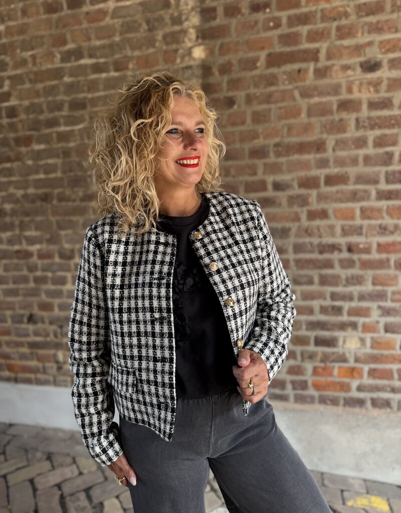 Gabrielle l/s boucle blazer black