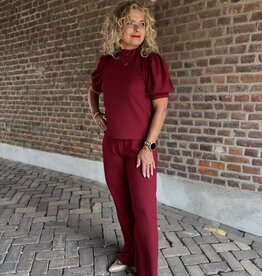 pieces Jamal hw wide pants biking red