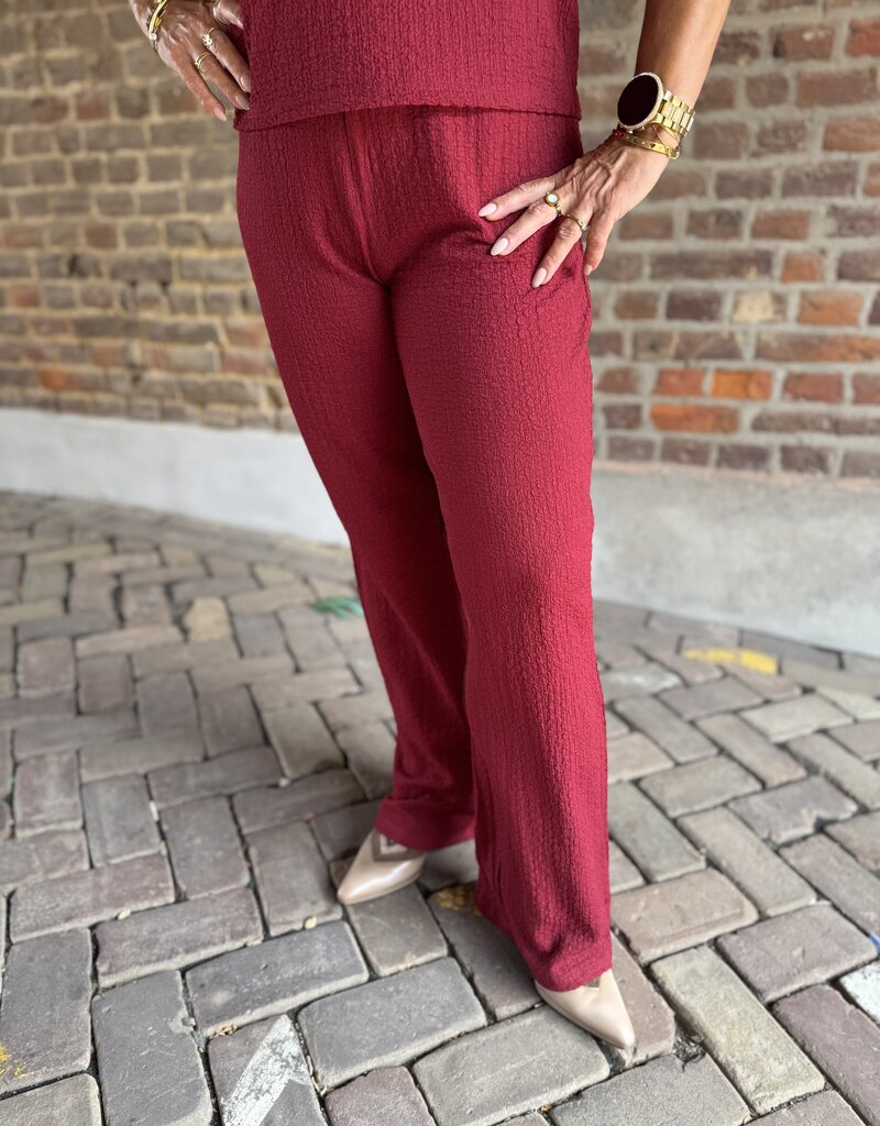 pieces Jamal hw wide pants biking red