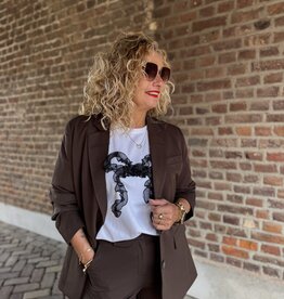 pieces Kamil l.s loose blazer hot fudge