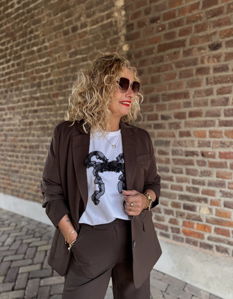 pieces Kamil l.s loose blazer hot fudge