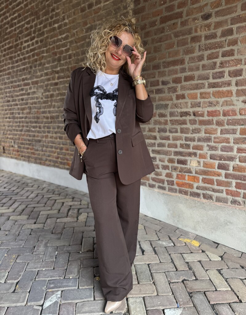 pieces Kamil l.s loose blazer hot fudge