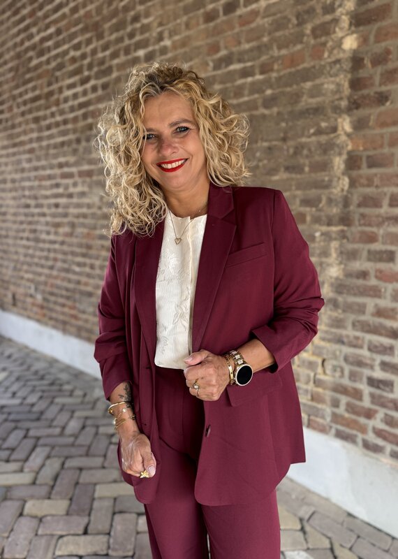 pieces Kamil l.s loose blazer tawny port