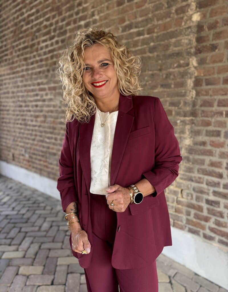 pieces Kamil l.s loose blazer tawny port