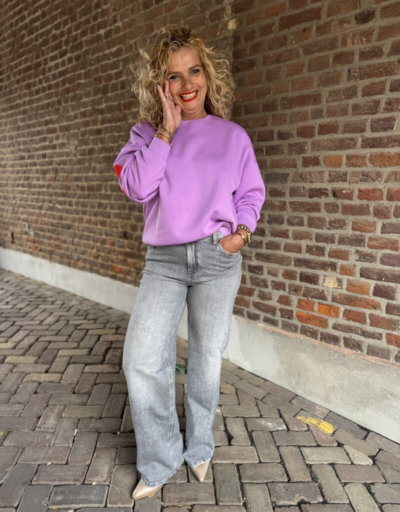 pieces Silke mw wide jeans grey denim