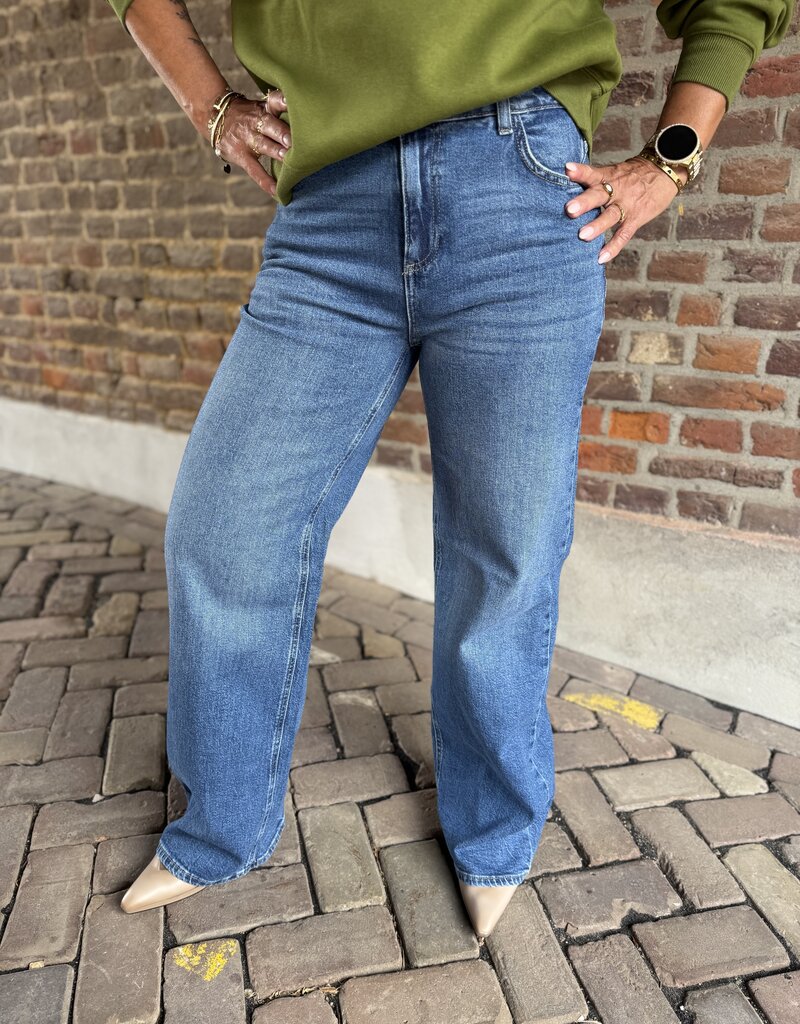 pieces Silke mw wide jeans blue denim