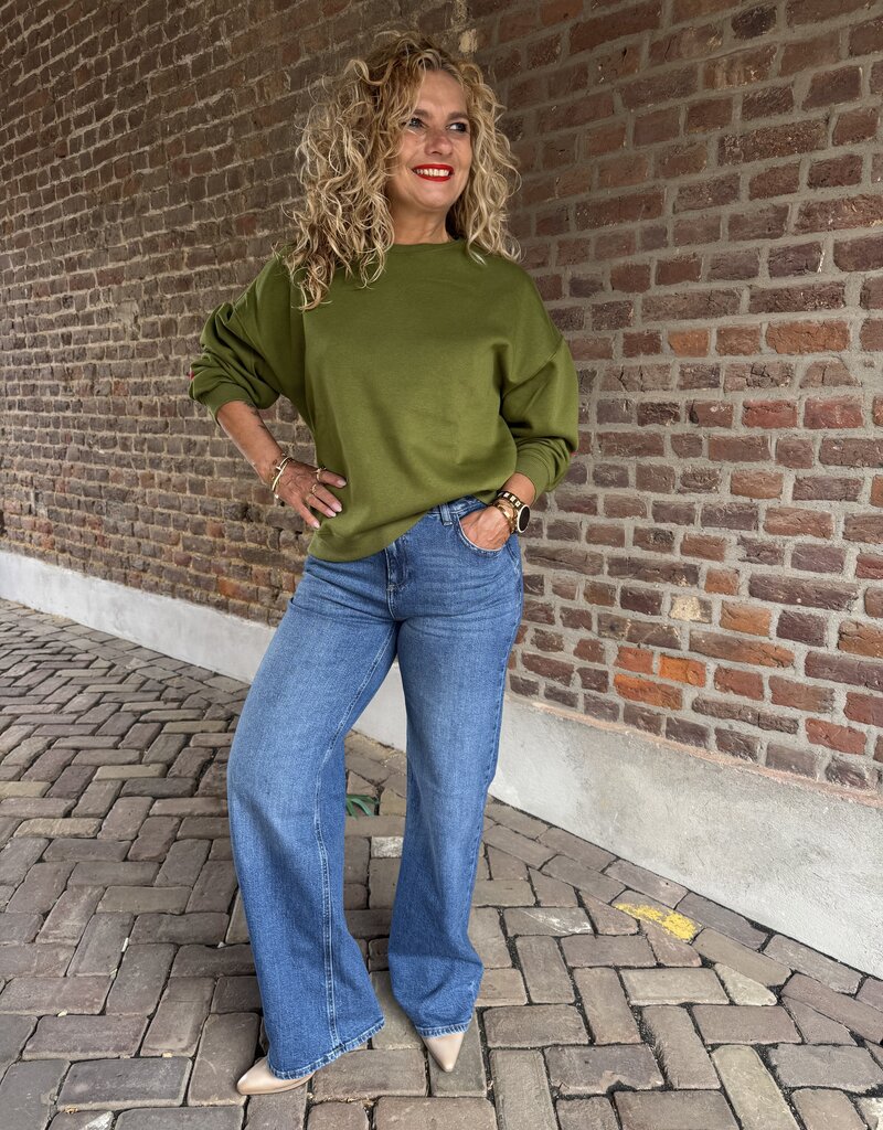 pieces Silke mw wide jeans blue denim