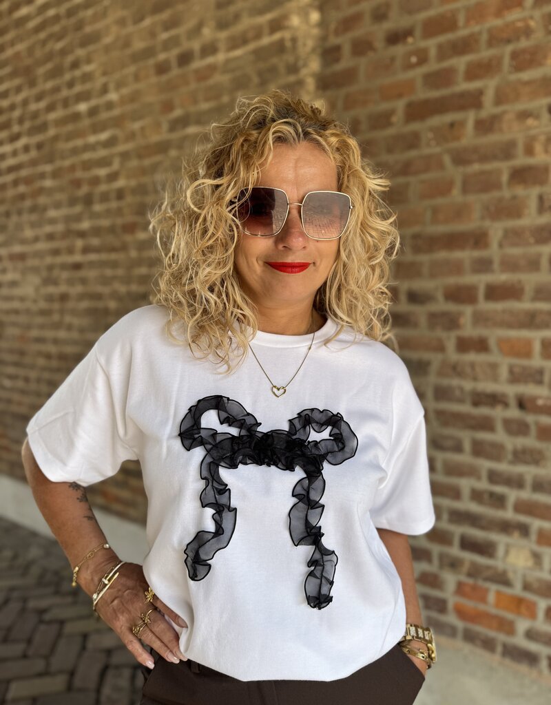 pieces Maudelle ss tee bright white