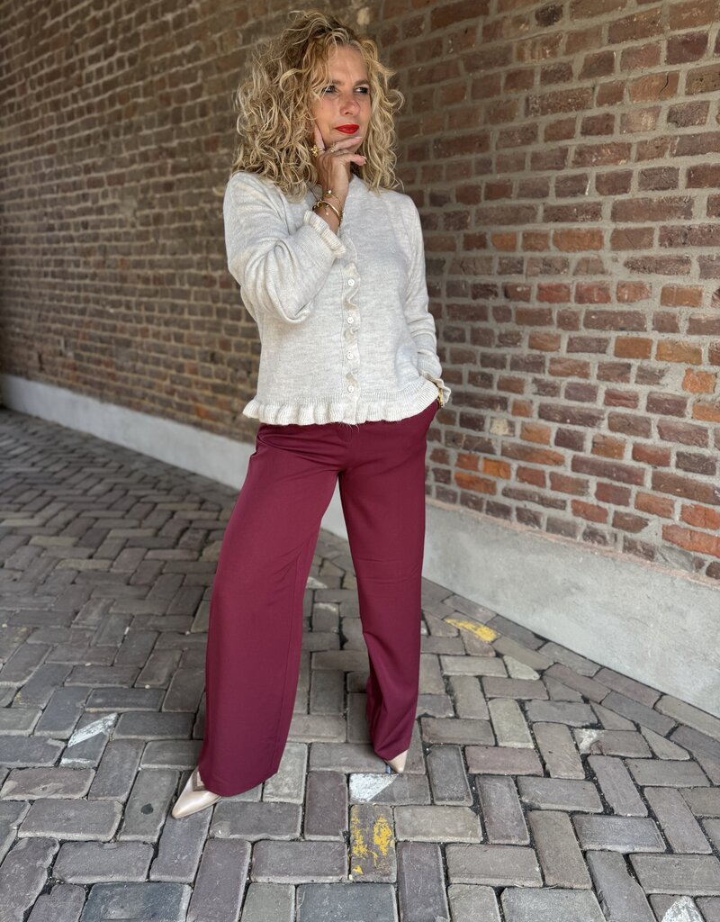 Letty l/s frill cardigan`melange