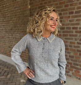 April life l/s pearl pull grey melange