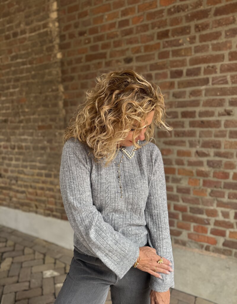 April life l/s pearl pull grey melange