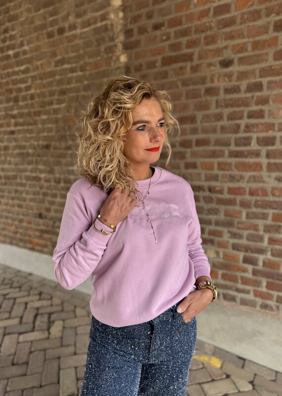 Paris l/s sweat emb mauve