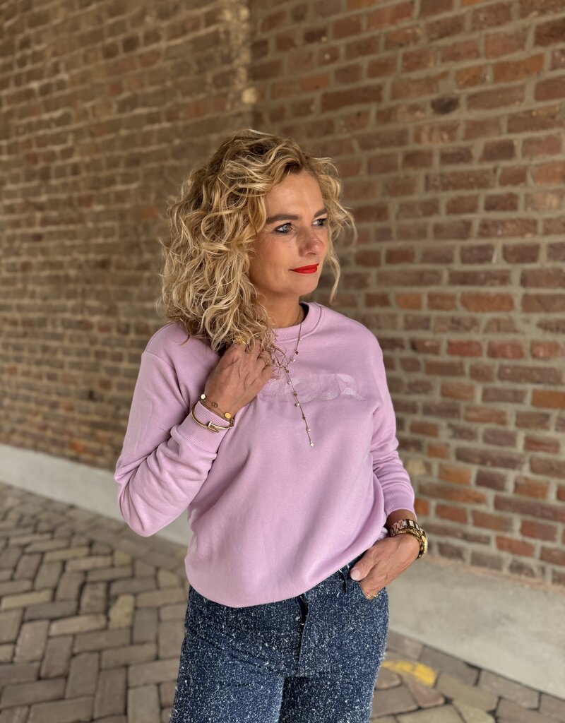 Paris l/s sweat emb mauve