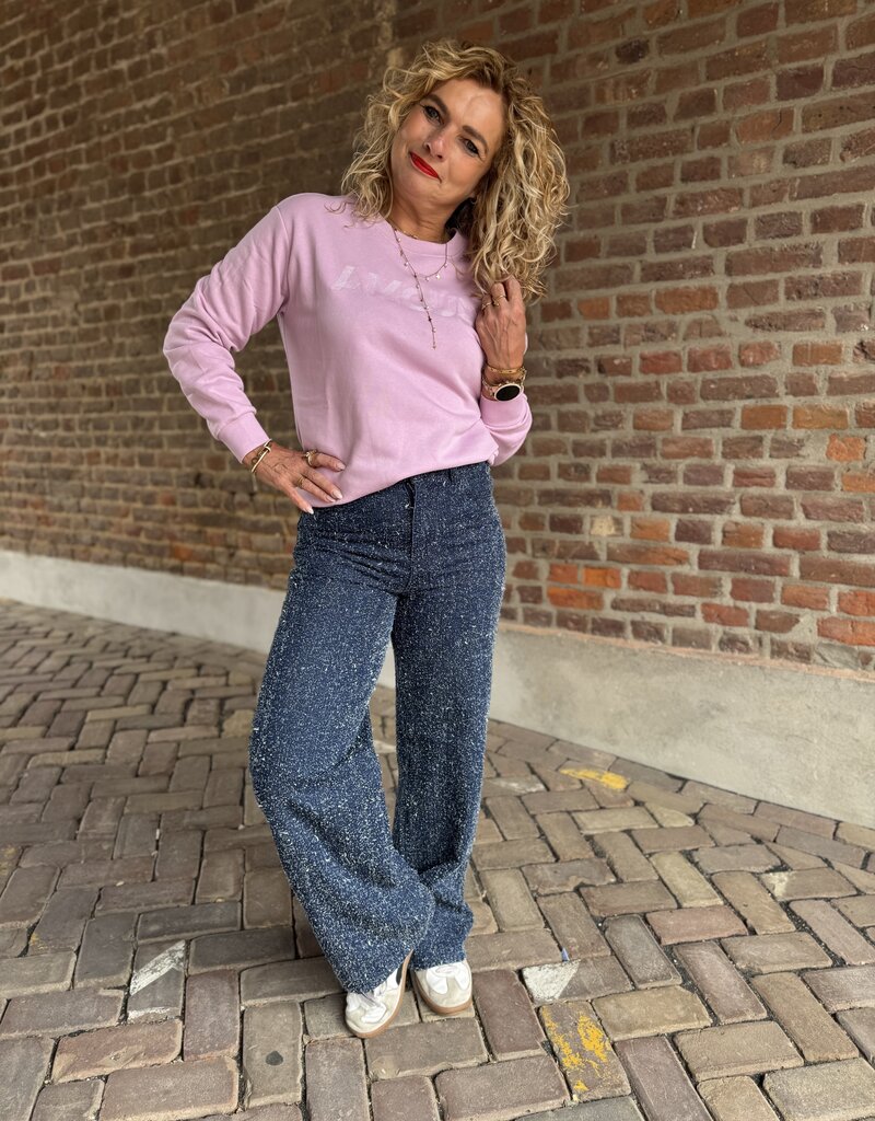 Paris l/s sweat emb mauve