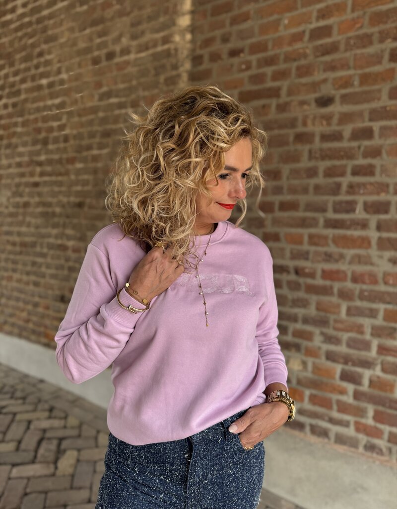 Paris l/s sweat emb mauve