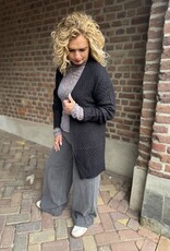 Bigum l/s open cardigan black.