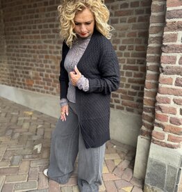 Bigum l/s open cardigan black.