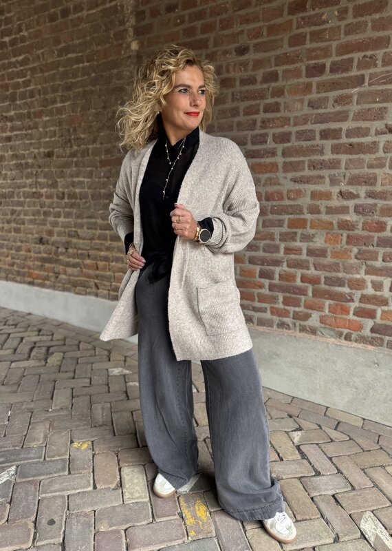 Sandrine life l/s open greige