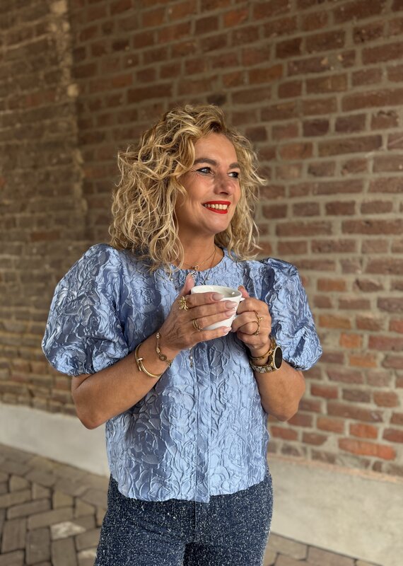 pieces Karina ss blouse blue bell