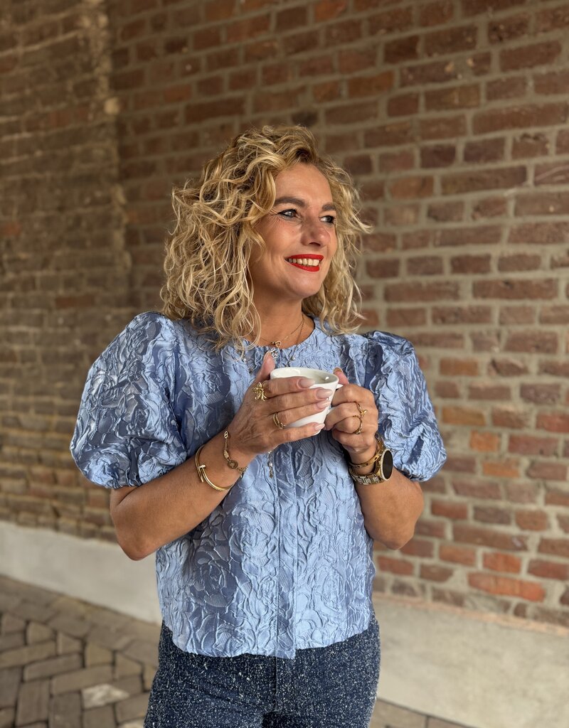 pieces Karina ss blouse blue bell