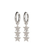 Oorringen (twisted) 3 stars zilver