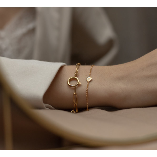 Armband chain big plain goud