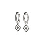 Oorringen (twisted) ruby zilver