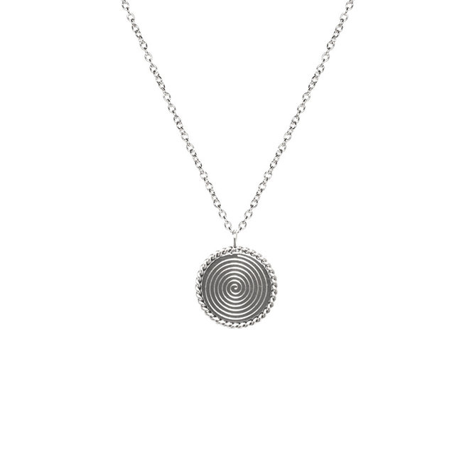 Ketting round twisted lang zilver