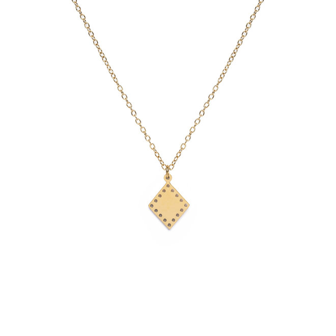 Ketting triangle dots lang goud