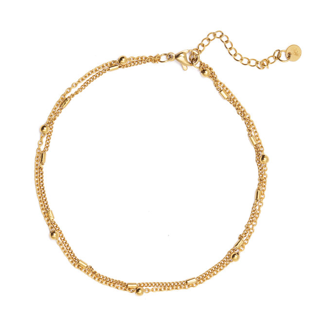 Enkelbandje cube dots goud