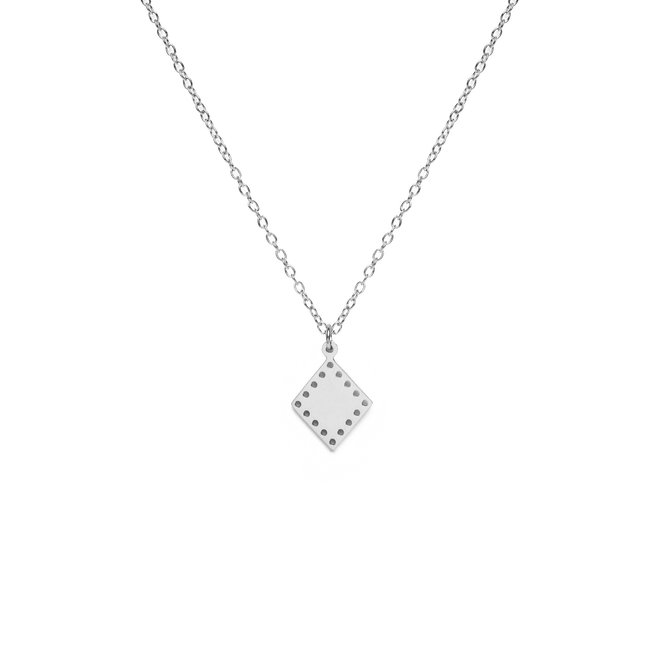 Ketting triangle dots lang zilver