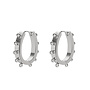Oorringen oval dots zilver