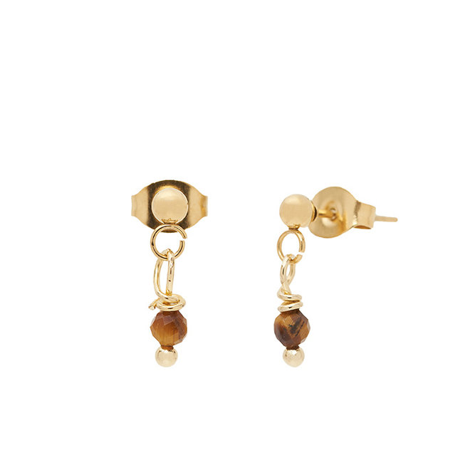 Oorknopjes tijgeroog goud