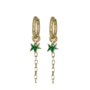 Oorringen square chain star goud