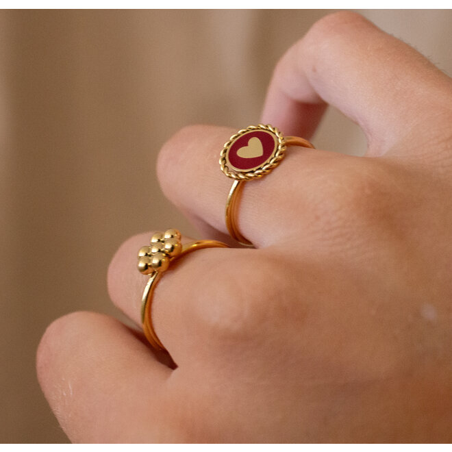 Ring 3d flower goud