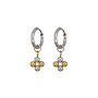 Oorringen (twisted) dots duotone zilver