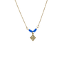 Ketting isabelle miyuki blauw goud
