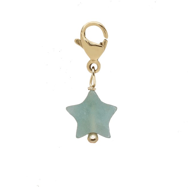 Charm star amazoniet goud