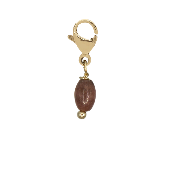 Charm drum rhodoniet goud