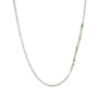 Ketting oval small groene aventurijn zilver