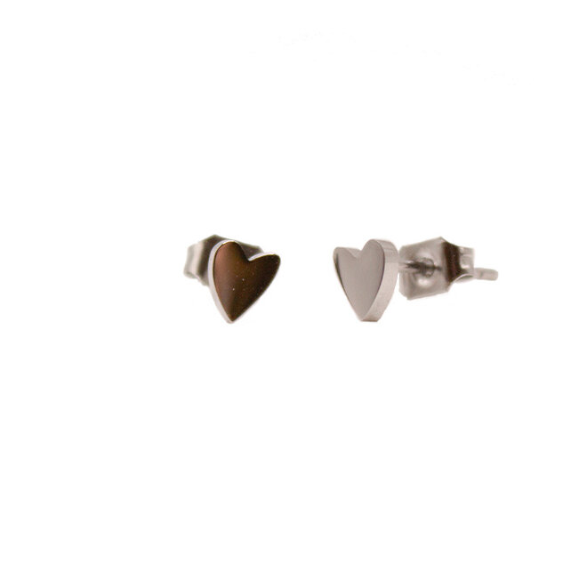 Oorknopjes small heart zilver