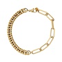 Armband curb chain big striped goud