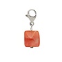 Charm facet vierkant cherry kwarts zilver
