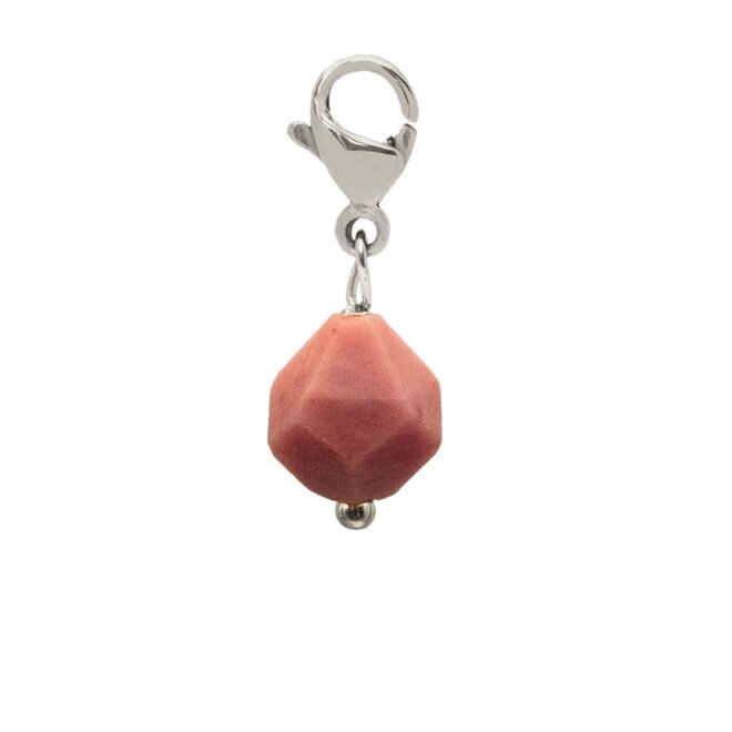 Charm starcut rhodoniet zilver