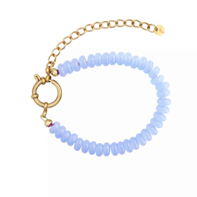 Armband sammie big blauw goud